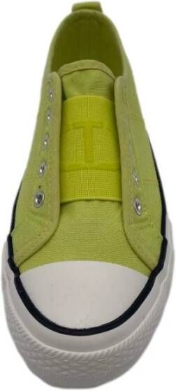 Twinset Groene Canvas Sneakers met Geborduurd Logo Green Dames