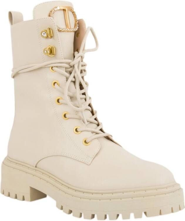 Twinset Ivoor Amfibische Stijlvolle Mode Schoenen White Dames