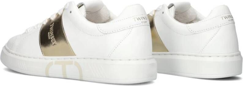 Twinset Lage Sneakers Wit Goud White Dames