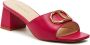 Twinset Leren Chunky Heel Mules Sandalen Red Dames - Thumbnail 2