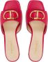 Twinset Leren Chunky Heel Mules Sandalen Red Dames - Thumbnail 4