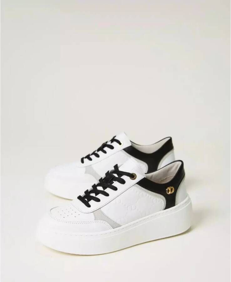 Twinset Platform Sneakers van Leer White Dames