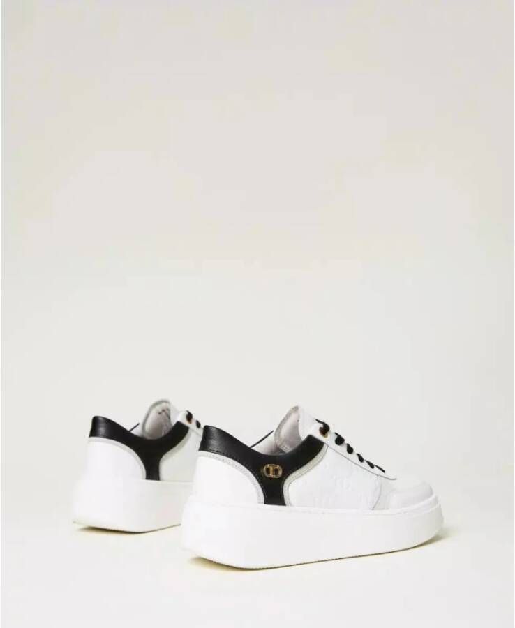 Twinset Platform Sneakers van Leer White Dames