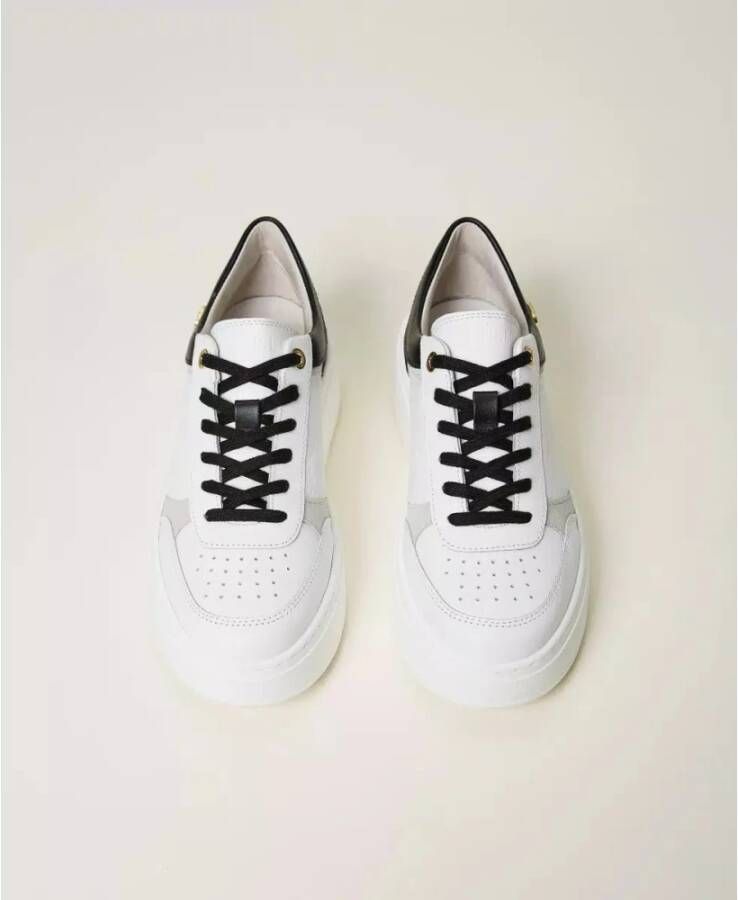 Twinset Platform Sneakers van Leer White Dames