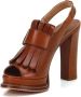 Twinset Sandalen met franjes en hakken Brown Dames - Thumbnail 4