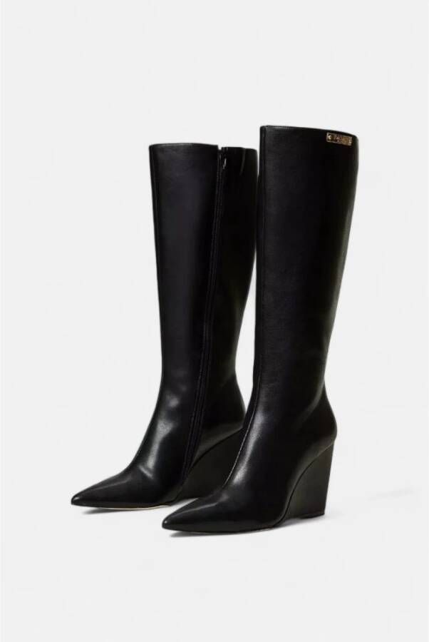 Twinset Wedge laarzen van imitatieleer Black Dames