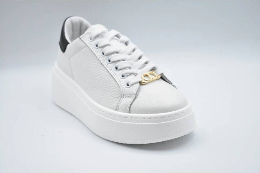 Twinset Witte Kant Platte Schoenen Elegante Stijl White Dames