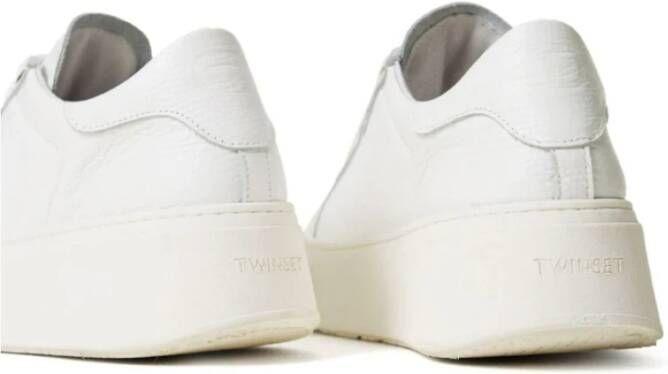 Twinset Witte Leren Sneakers White Dames