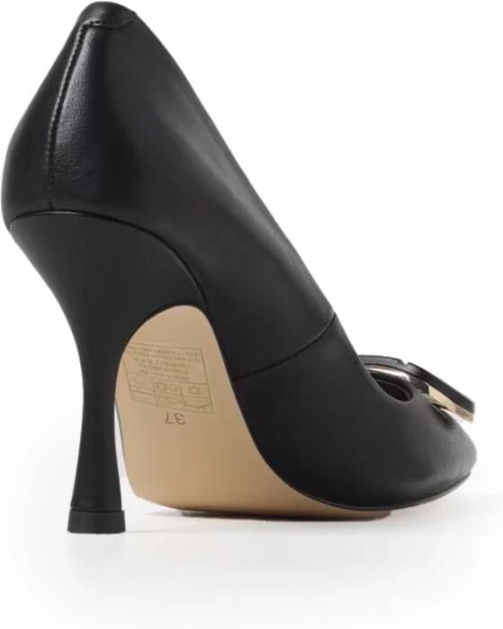 Twinset Zwarte Hak Instap Leren Schoenen Black Dames