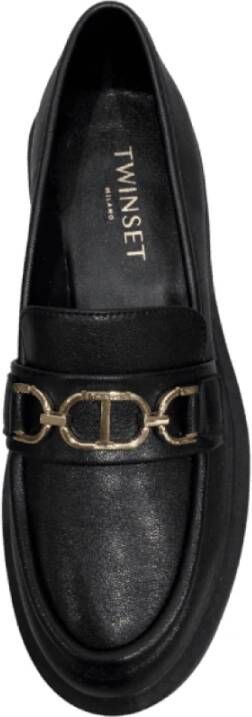 Twinset Zwarte Loafer met Chunky Zool Black Dames