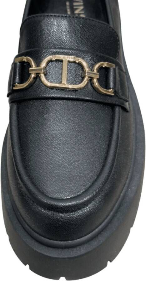 Twinset Zwarte Loafer met Chunky Zool Black Dames