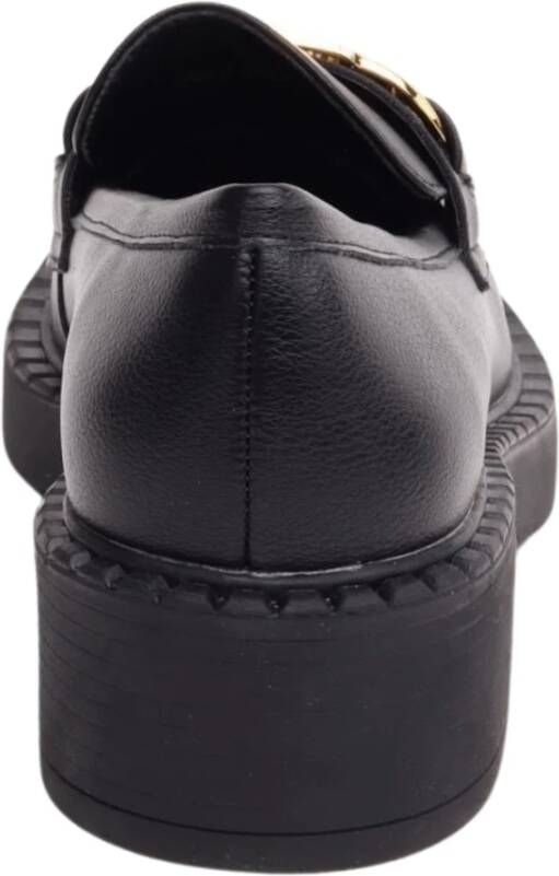 Twinset Zwarte platte mocassins met rubberen zool Black Dames