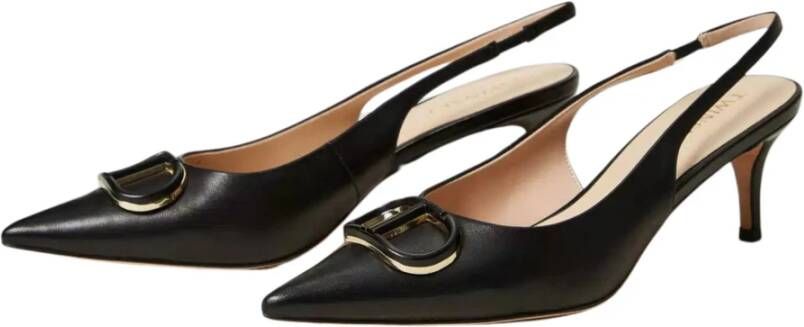 Twinset Zwarte platte slingback schoenen Black Dames