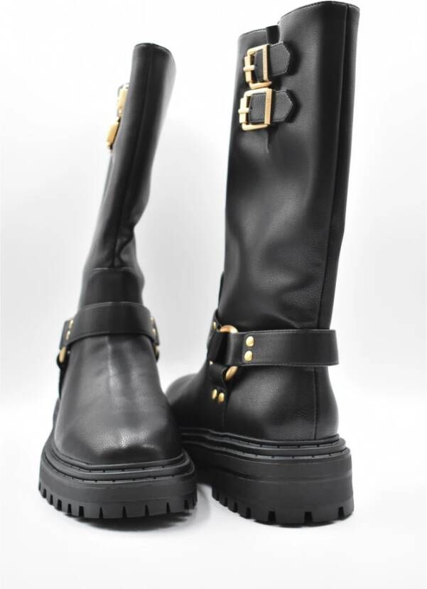 Twinset Zwarte Veterschoenen Elegante Stijl Black Dames