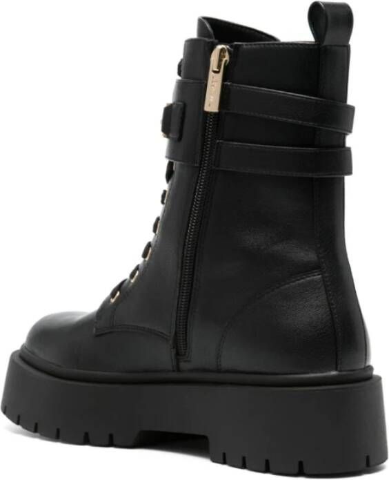 Twinset Zwarte Veterschoenen met Dubbele Gesp Black Dames