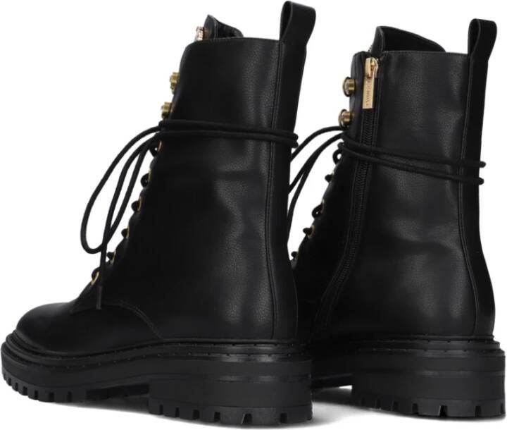 Twinset Zwarte Veterschoenen met Gouden Details Black Dames