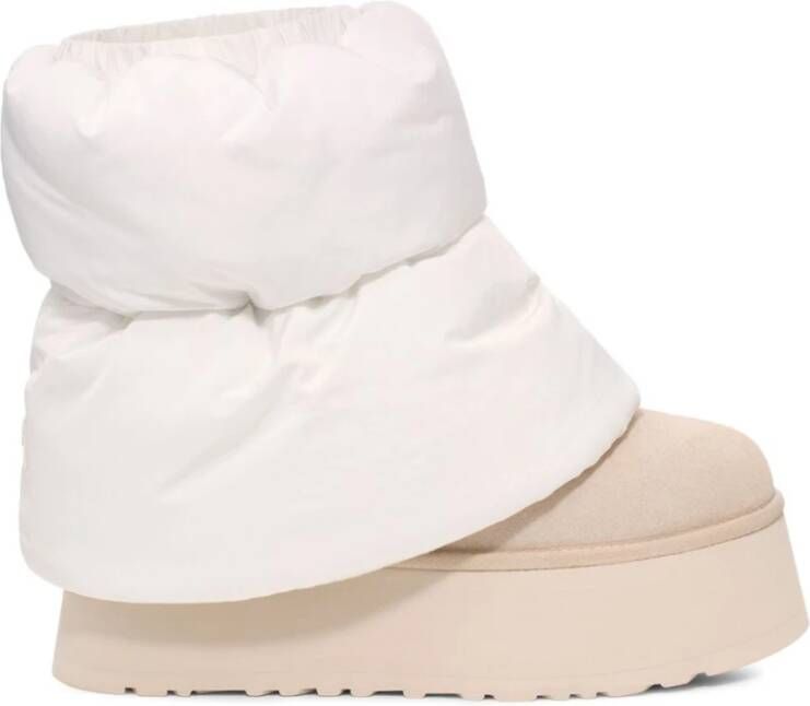 Ugg Beige Puffer Platform Enkellaarzen Beige Dames