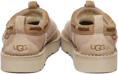 Ugg Beige Sandalen met Schapenvacht en Suède Beige Dames