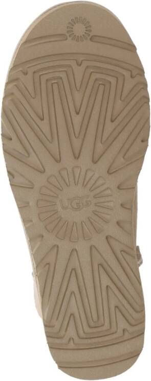 Ugg Beige Shearling Laarzen met Achterstrik Beige Dames