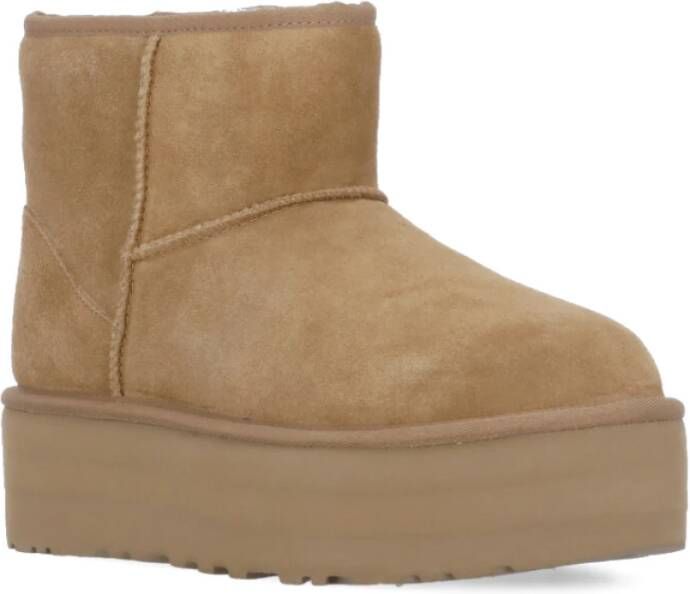 Ugg Beige Suède Enkellaarzen voor Vrouwen Beige Dames