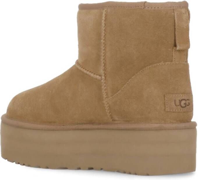 Ugg Beige Suède Enkellaarzen voor Vrouwen Beige Dames