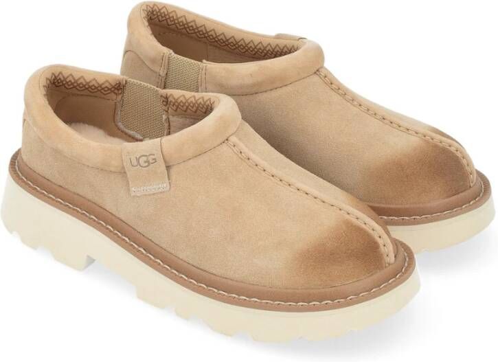 Ugg Beige Suède Lug Sabot Pantoffel Beige Heren