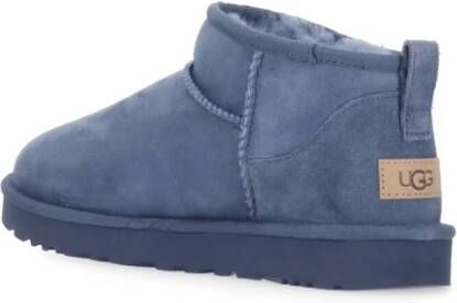 Ugg Blauwe Suède Shearling Enkellaarzen Blue Dames