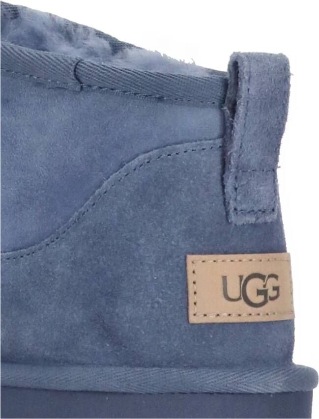 Ugg Blauwe Suède Shearling Enkellaarzen Blue Dames