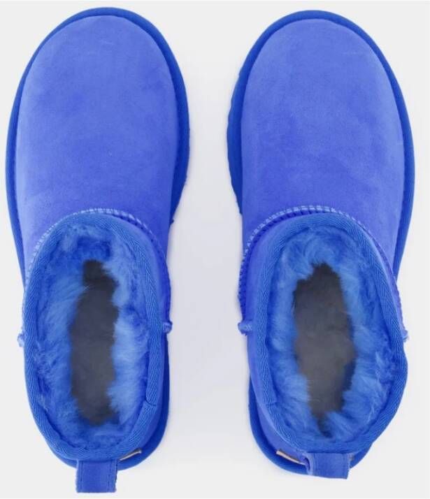 Ugg Blauwe Winter Enkellaarzen Leer Blue Dames