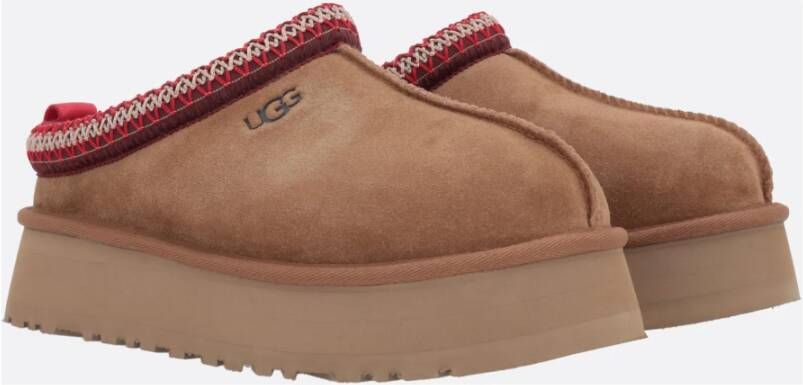 Ugg Bruine Suède Sandalen met Plateau Brown Dames