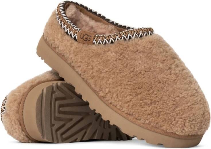 Ugg Bruine Schapenvacht Pantoffels Tasman Maxi Curly Brown Dames