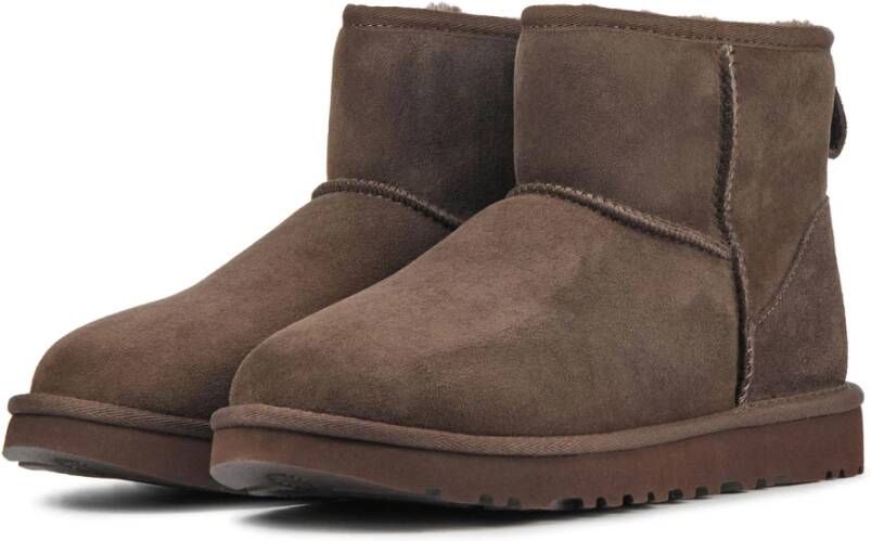 Ugg Bruine Suède Enkellaarsjes Brown Dames