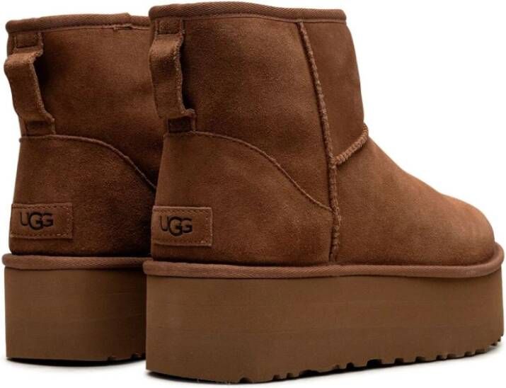 Ugg Bruine Suède Flatform Laarzen met plush™ Brown Dames