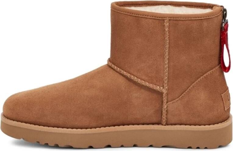 Ugg classic mini logo zip booties Bruin Dames