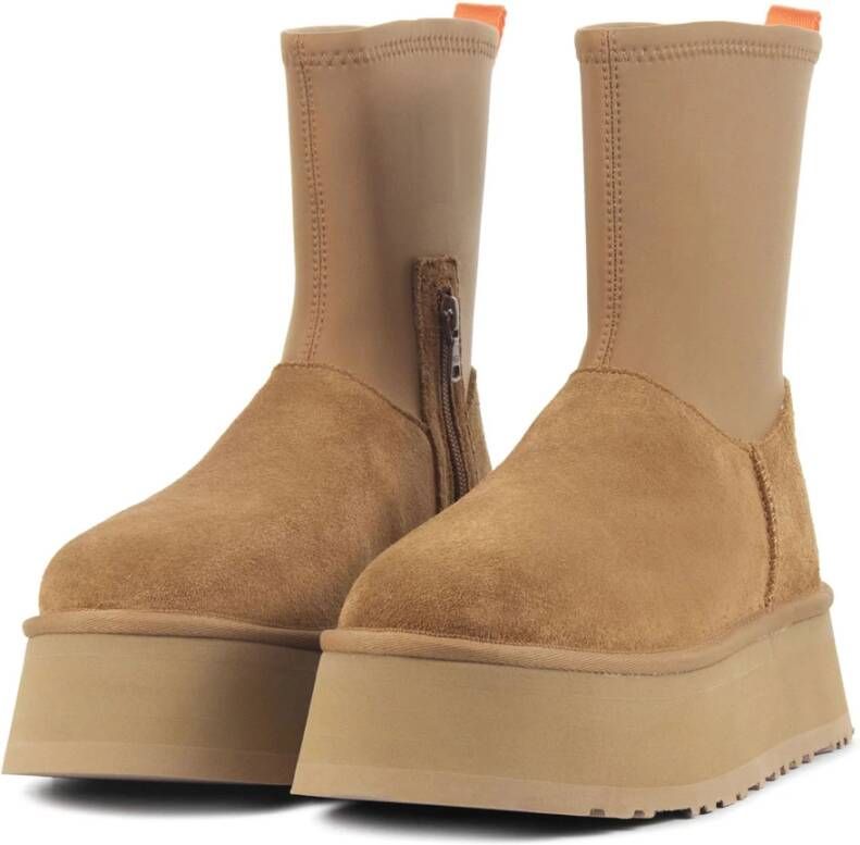 Ugg Cognac Suède Enkellaarsjes Bruin Dames