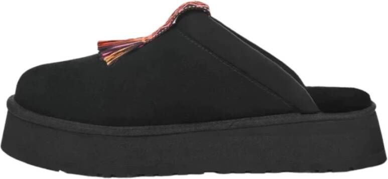 Ugg Dames Pantoffels Tazzle Suède Leer Black Dames