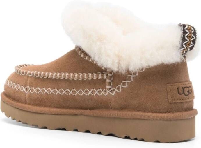 Ugg Geborduurde lichtbruine suède laarzen Brown Dames