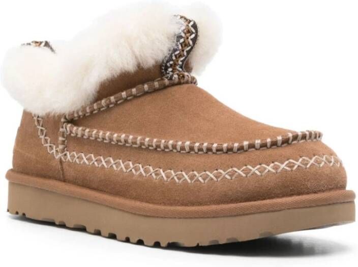 Ugg Geborduurde lichtbruine suède laarzen Brown Dames