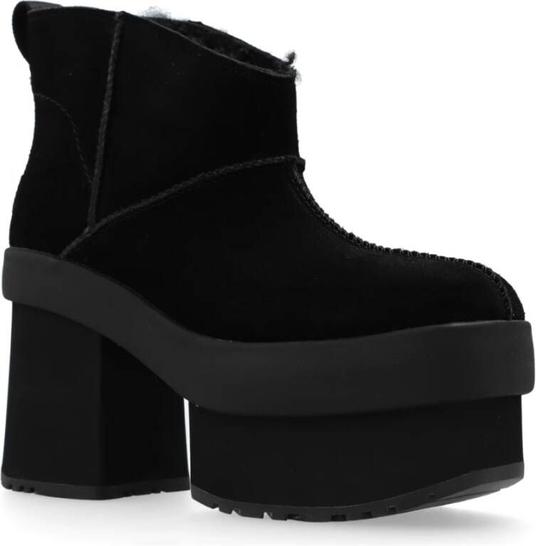 Ugg Gehakte enkellaarzen New Heights Platform Black Dames