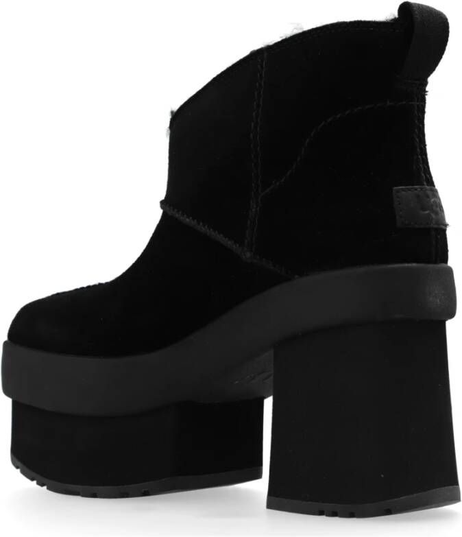 Ugg Gehakte enkellaarzen New Heights Platform Black Dames