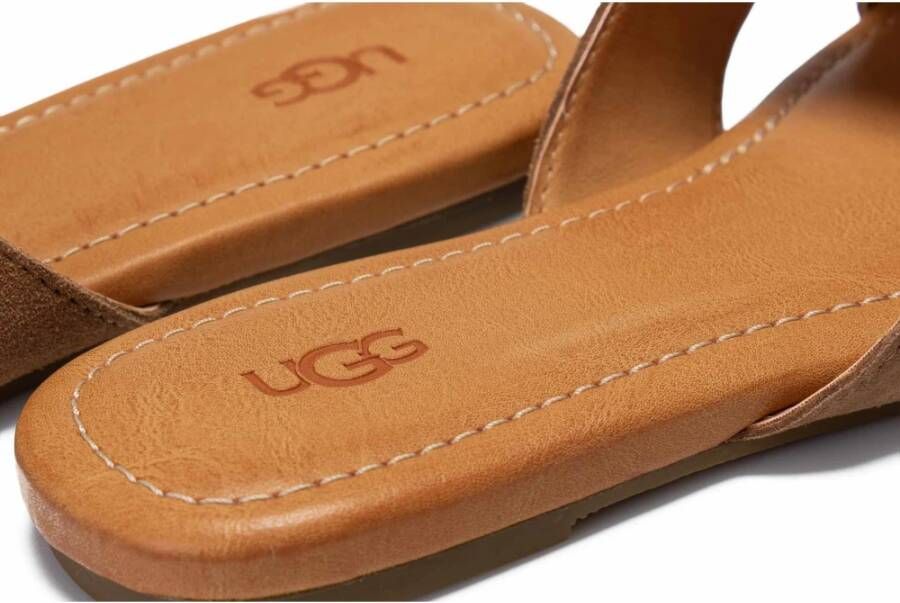 Ugg Gestanste leren slippers Brown Dames