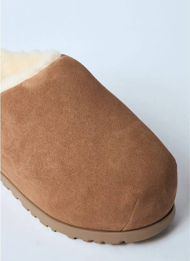 Ugg Gevoerde Flatform Slides met Shearling Brown Dames