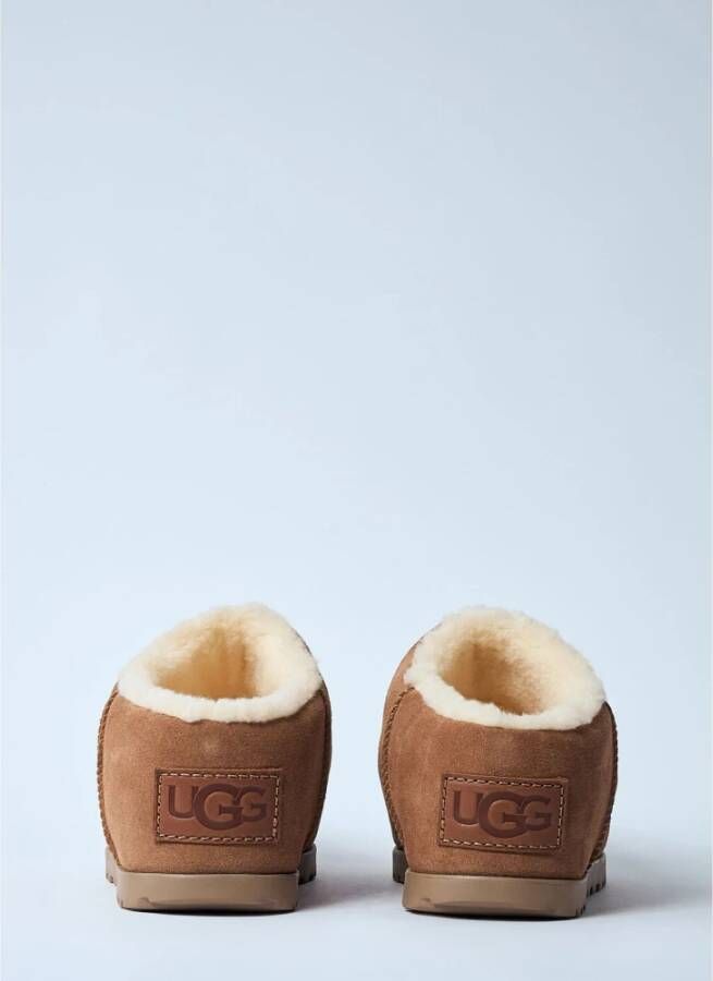 Ugg Gevoerde Flatform Slides met Shearling Brown Dames