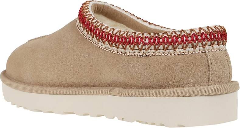 Ugg Gezellige Suède Pantoffels met Wollen Voering Beige Dames