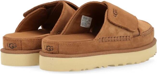 Ugg Goldenstar Cross Leren Sandaal in Cuoio Brown Dames