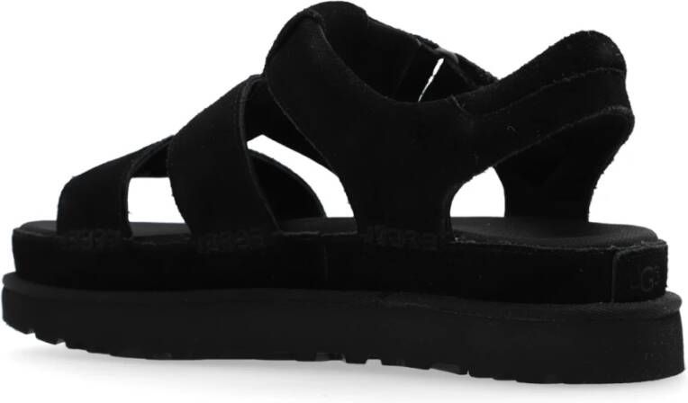 Ugg Gouden bandjes platform sandalen Black Dames