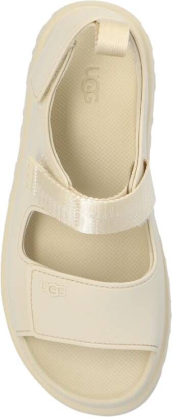 Ugg Goudglans platform sandalen Beige Dames