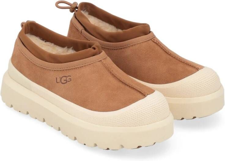 Ugg Hybride Weer Slipper in Leer Beige Heren