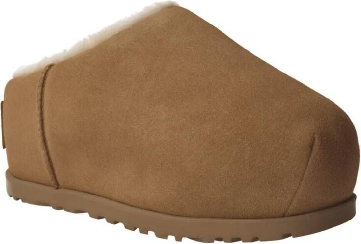 Ugg Kameel Slide Klompen met Gewatteerd Schuim Brown Dames