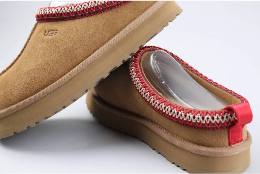 Ugg Kastanje Slipper met Gebreid Detail Brown Dames